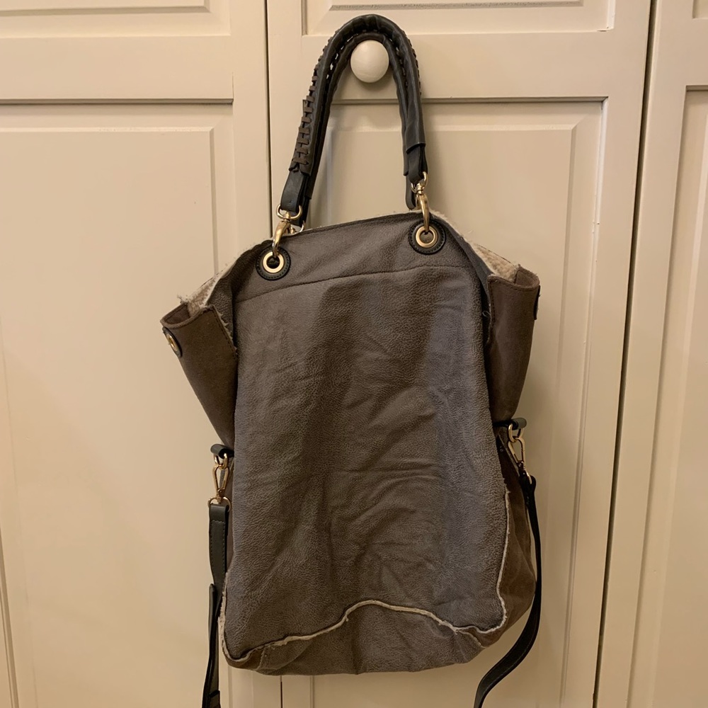 Moda Luxe Shoulder Crossbody Bag, Grey/Taupe